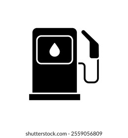 icon Illustration of gas pump design with fuel droplet, ideal for gas stations, petroleum industry, and automotive themed designs. isolated white background editable, eps 10.