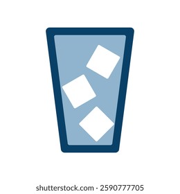 Icon illustration of a glass with ice