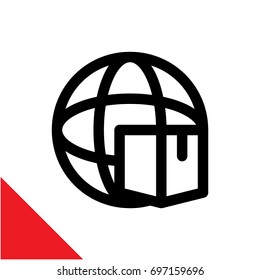 Icon illustration for global package delivery