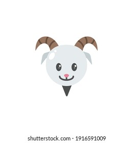 Icon Illustration of Goat Zodiac Flat Design - Chinese Zodiac Vector Illustration