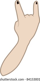 Icon illustration of a hand rocking out with a devil horn sign.
