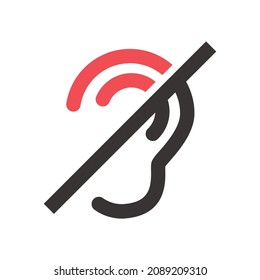 icon illustration of hearing problems, deafness, ear safety. vector, very suitable for use in business, websites, logos, applications, apps, banners, and others