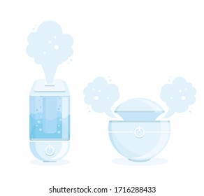 Icon illustration of a humidifier. Air purifier, creating humidity at home for the health of people, families.