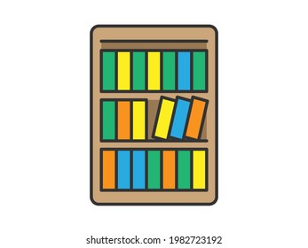 Icon illustration of an interior bookshelf.