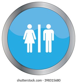 An Icon Illustration Isolated on a Background - Man and Woman