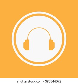 An Icon Illustration Isolated on a Background - Headphones