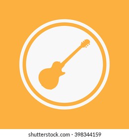 An Icon Illustration Isolated on a Background - Guitar