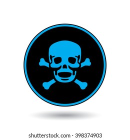 An Icon Illustration Isolated on a Background - Skull and Cross Bones