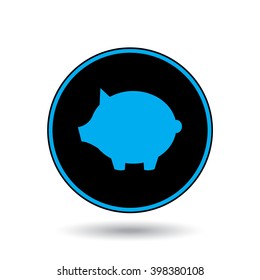 An Icon Illustration Isolated on a Background - Piggy Bank