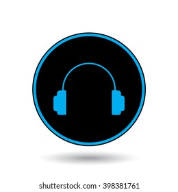 An Icon Illustration Isolated on a Background - Headphones