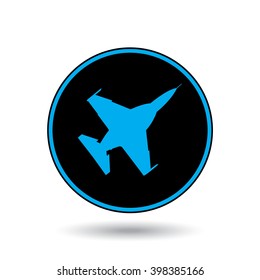 An Icon Illustration Isolated on a Background - Fighter Jet