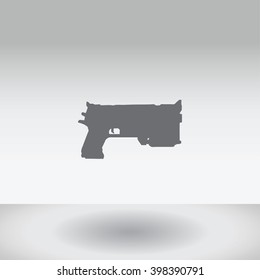 An Icon Illustration Isolated on a Background - Gun