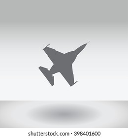 An Icon Illustration Isolated on a Background - Fighter Jet