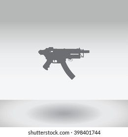 An Icon Illustration Isolated on a Background - MAchine Gun