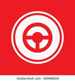 An Icon Illustration Isolated on a Background - Steering Wheel