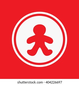 An Icon Illustration Isolated on a Background - Gingerbread Man