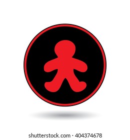 An Icon Illustration Isolated on a Background - Gingerbread Man