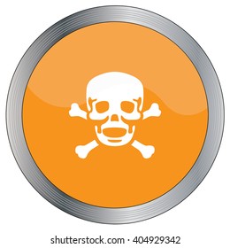 An Icon Illustration Isolated on a Background - Skull and Cross Bones
