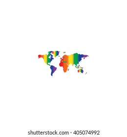 An Icon Illustration Isolated on a Background - World Map