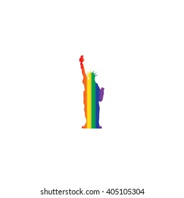 An Icon Illustration Isolated on a Background - Statue of Liberty