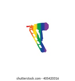 An Icon Illustration Isolated on a Background - Nail Gun