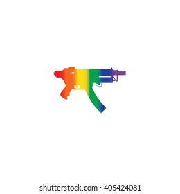 An Icon Illustration Isolated on a Background - Machine Gun