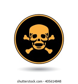An Icon Illustration Isolated on a Background - Skull and Cross Bones