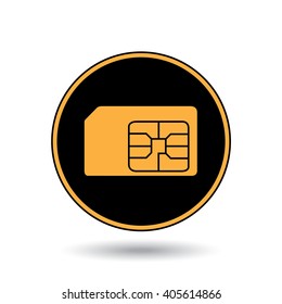 An Icon Illustration Isolated on a Background - SIM Card