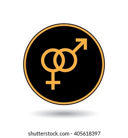 An Icon Illustration Isolated on a Background - Male and Female Symbols