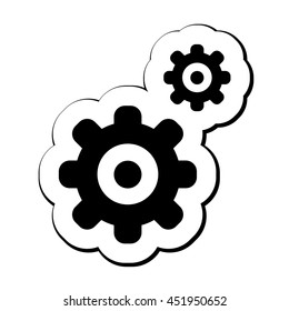 An Icon Illustration Isolated on a Background - Cogs