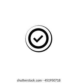 An Icon Illustration Isolated on a Background - Round Tick