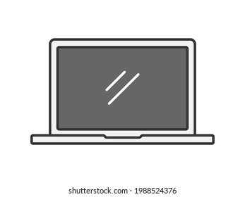 Icon illustration of a laptop computer for electrical appliances.