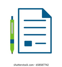 Icon illustration letter contract & pen