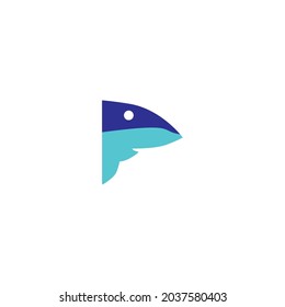 ilustración de icono Letras P logotipo creativo Pescado inicial