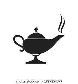 icon illustration of magic lamp in flat style