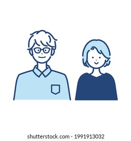 Icon illustration of a man and woman. vector.