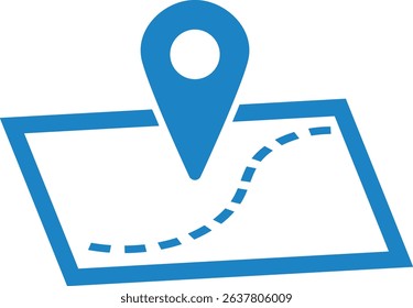 Icon illustration of map and pin