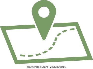 Icon illustration of map and pin