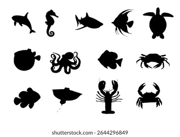 Icon and illustration of the marine world.