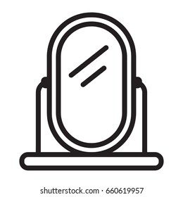 Icon illustration for mirror, visualized with outline design style.