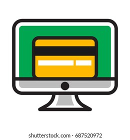 Icon illustration for on line payment