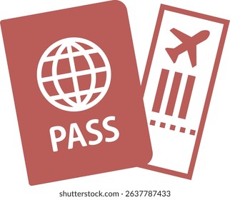 Icon illustration of passport and boarding pass