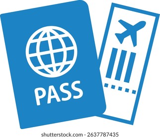 Icon illustration of passport and boarding pass