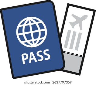 Icon illustration of passport and boarding pass