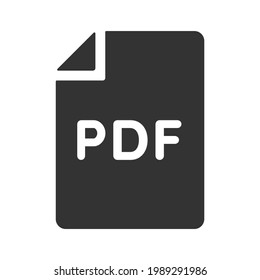 Icon Illustration von PDF, Datei, Dokument, Download, etc. (Silhouette-Version).