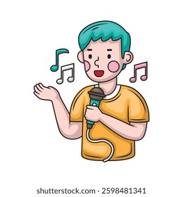 Icon illustration people Singing. Vector design