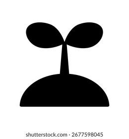 Ilustración del icono de una planta que brota del suelo
