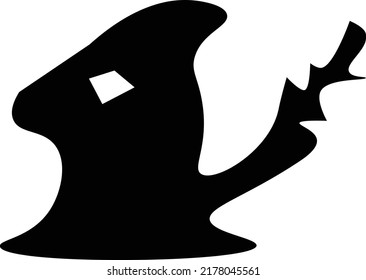 Icon illustration of a profile and the tail of the monochromatic dog