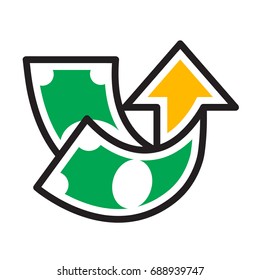 Icon illustration for profit increase