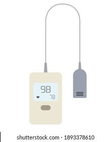 icon illustration of a pulse oximeter with a sensor device.